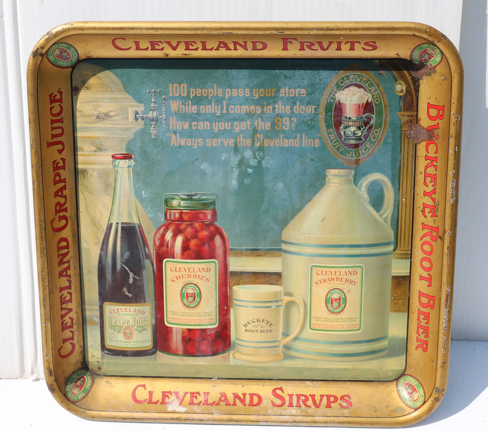 THE CLEVELAND FRUIT JUICE CO. SERVING TRAY (1 of 2)