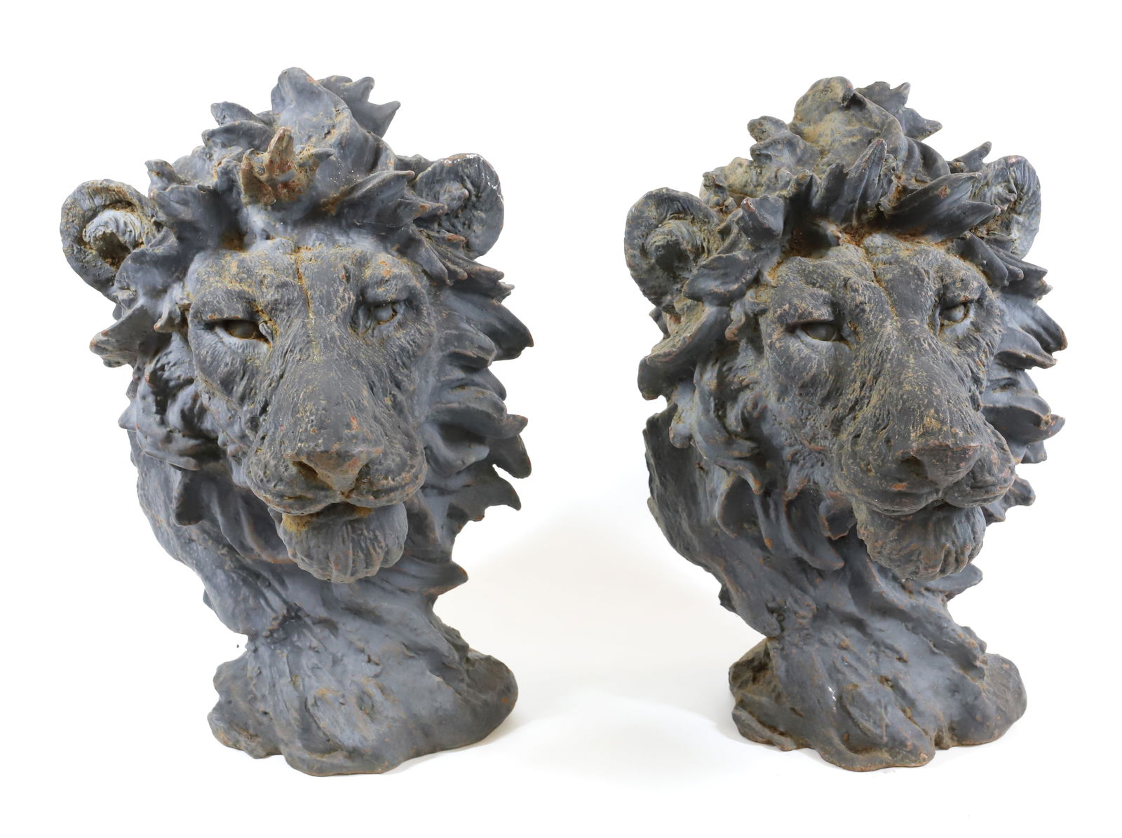PAIR OF CAST IRON LION HEADS (1 of 5)