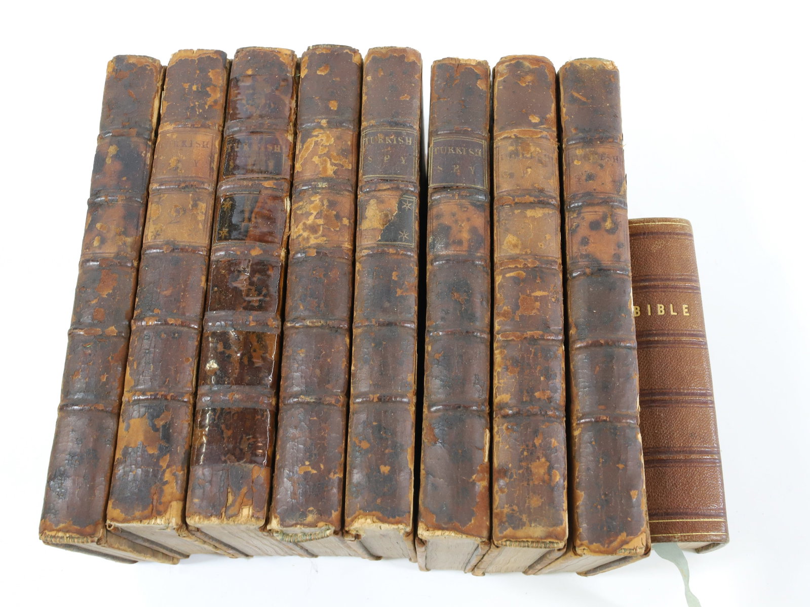 EIGHT VOLUMES "LETTERS WRIT BY A TURKISH SPY...": 1770 LONDON. THE TWENTY-SIXTH EDITION. WITH, 1844 HOLY BIBLE, PHILADELPHIA. PLEASE READ CAREFULLY - Terms for Purchasing and Shipping of Auction Items. Please read carefully before bidding. All paymen