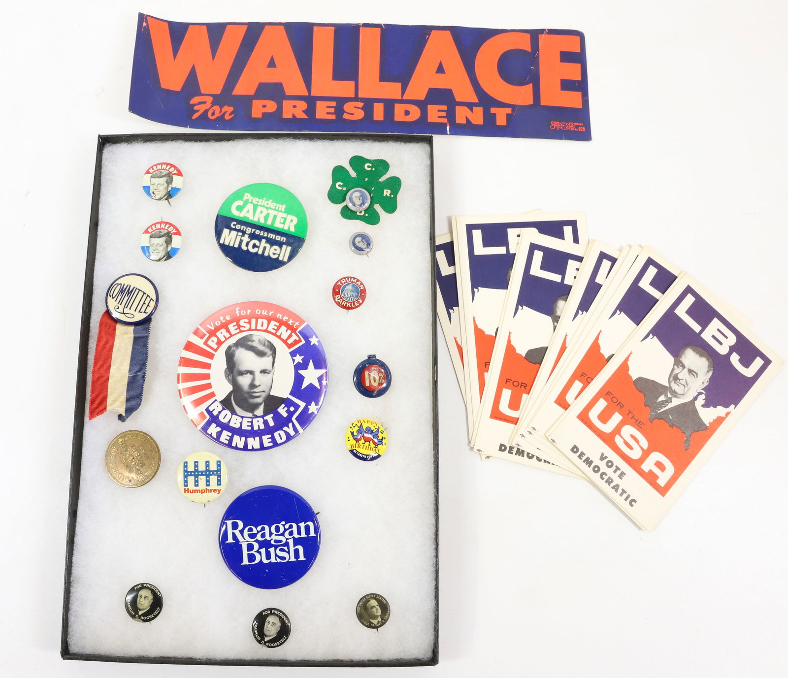 LOT OF POLITICAL PINS AND PAPER GOODS (1 of 3)