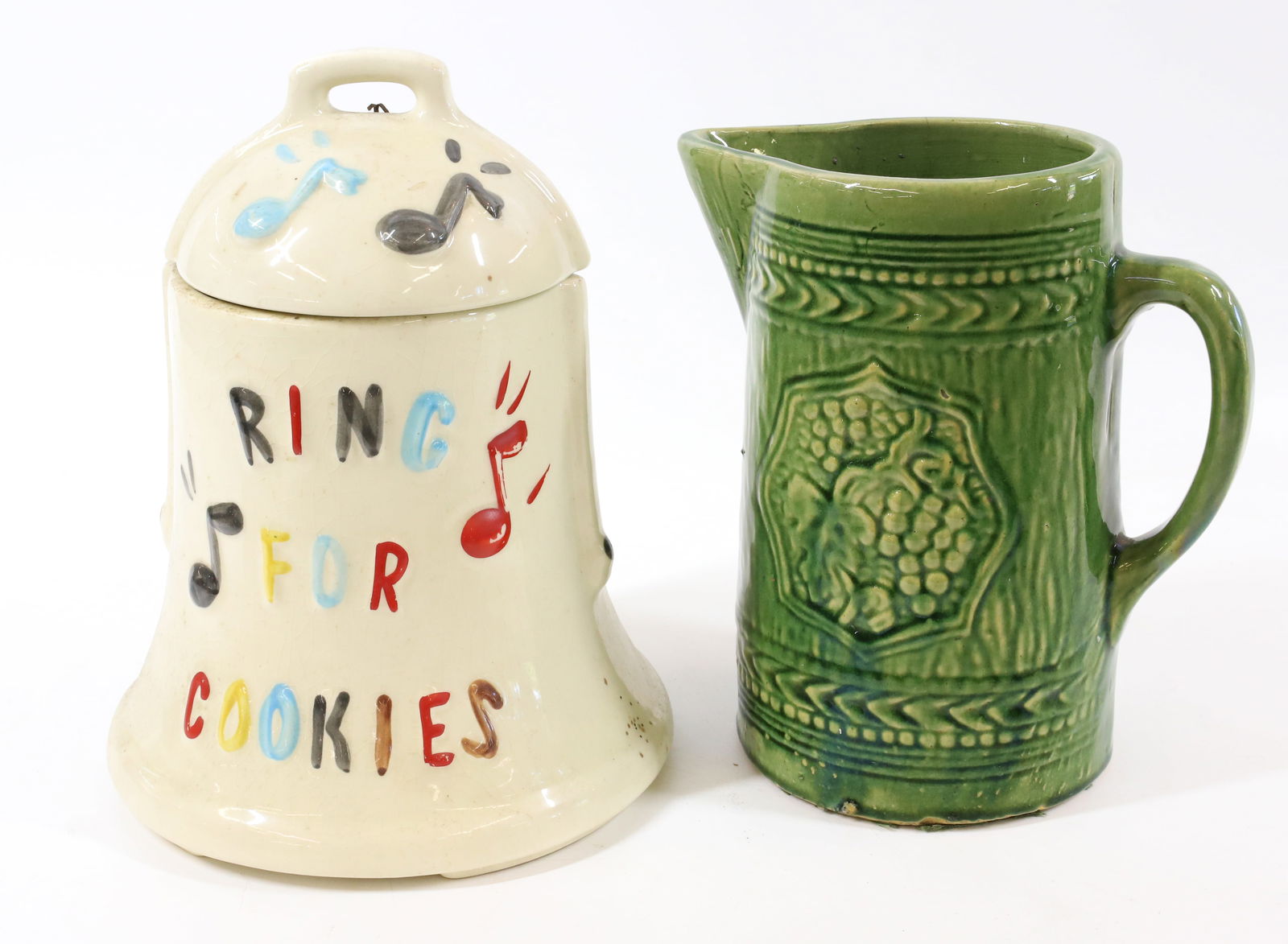 GREENWARE PITCHER AND COOKIE JAR (1 of 7)
