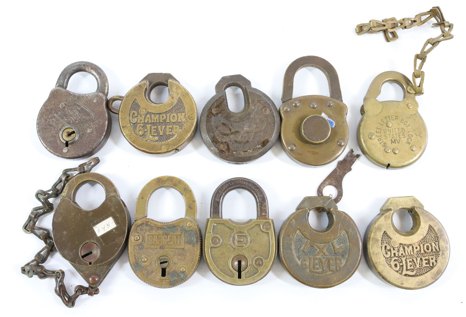 VINTAGE BRASS LOCK LOT (1 of 2)