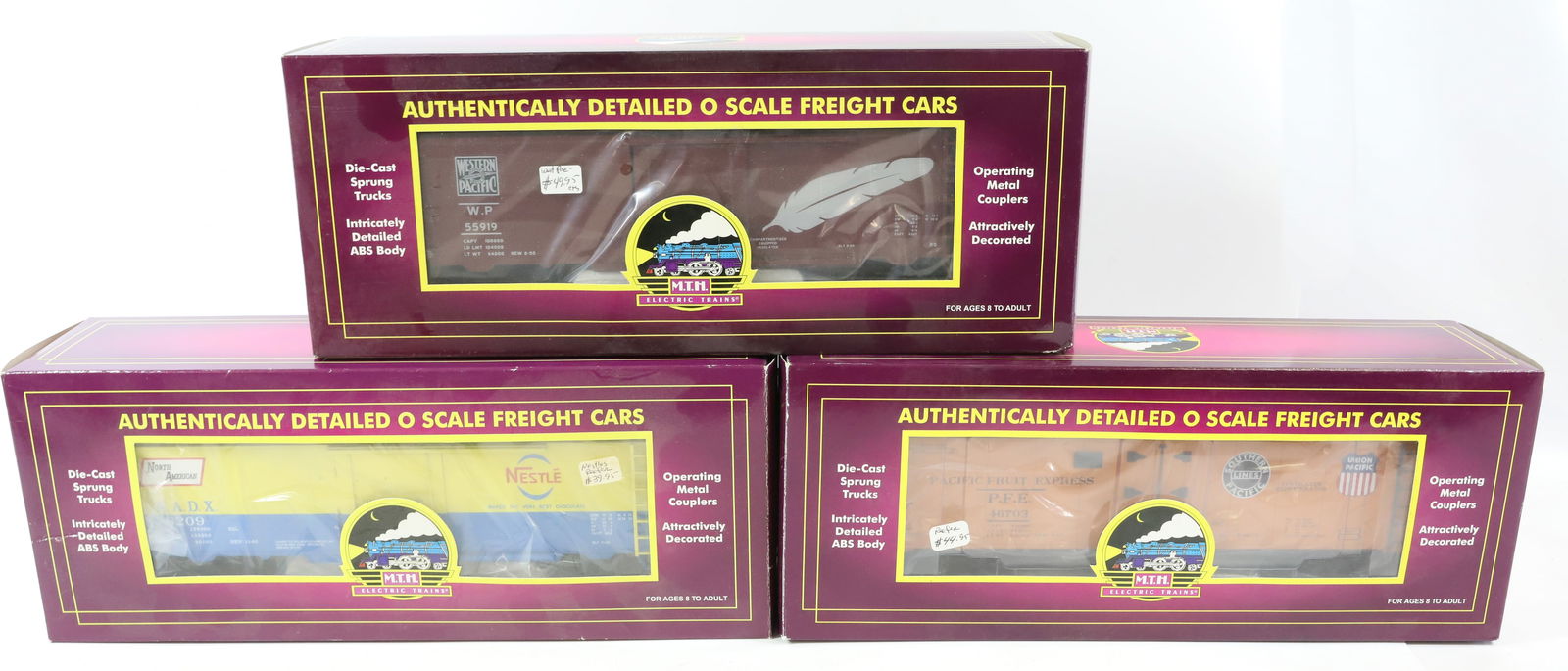 (3) MTH TRAIN CARS IN BOXES (1 of 3)