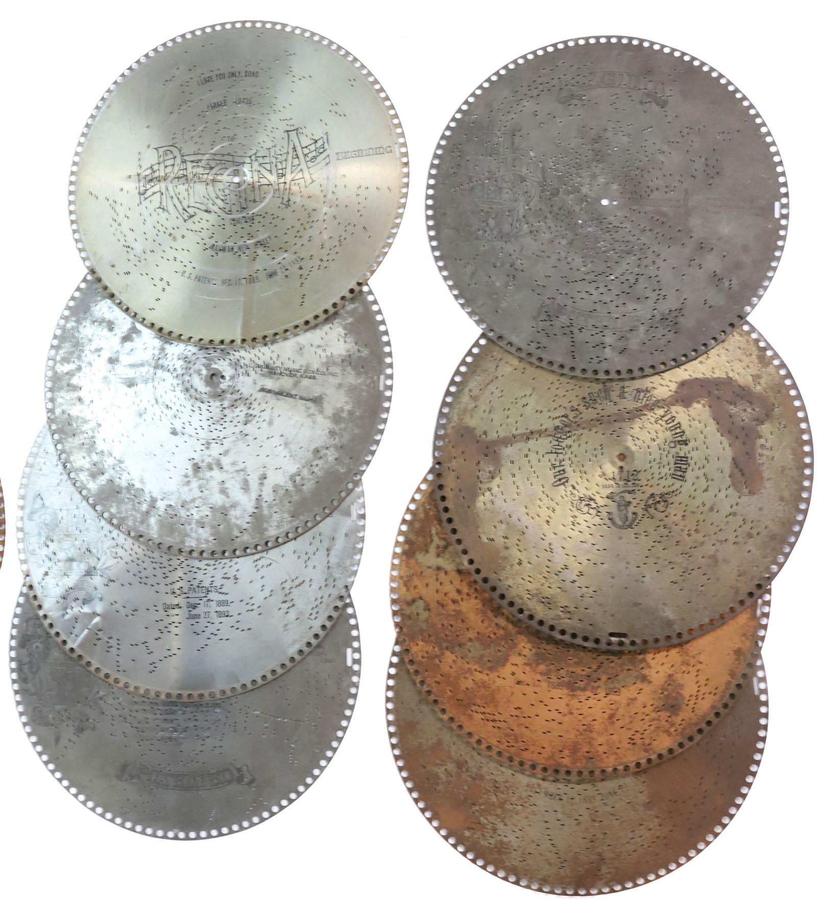 LOT OF (16) METAL MUSIC BOX DISCS, 15 1/2": (16) TOTAL DISCS, REGINA PLEASE READ CAREFULLY - Terms for Purchasing and Shipping of Auction Items. Please read carefully before bidding. All payments for purchases will be made through LiveAuctionee