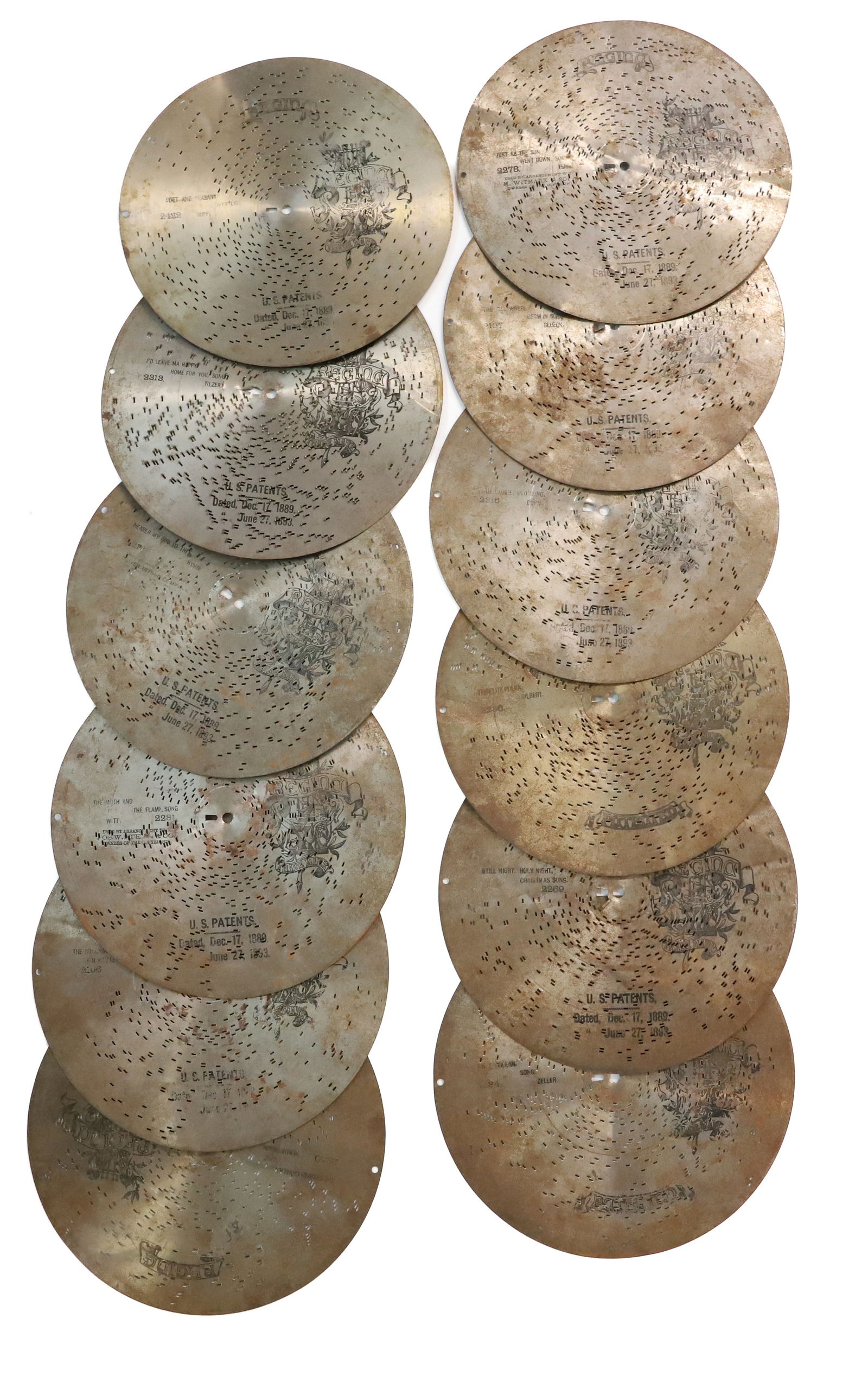 LOT OF MUSIC BOX DISCS, 11" (1 of 2)