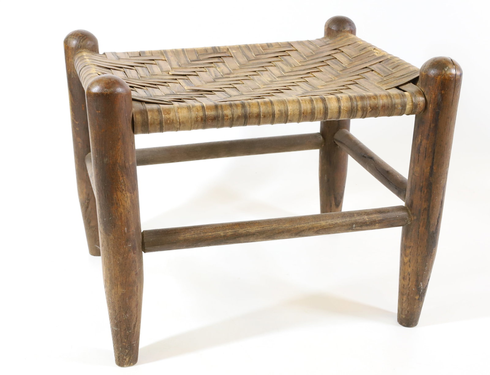 ANTIQUE WOVEN FOOTSTOOL: WOVEN TOP WITH TAPERED LEGS, 11" X 13 1/2" X 10 1/2" PLEASE READ CAREFULLY - Terms for Purchasing and Shipping of Auction Items. Please read carefully before bidding. All payments for purchases will b