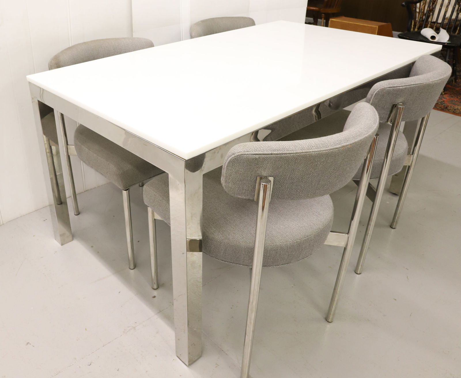 MITCHELL GOLD PARSON DINING TABLE AND CHAIRS (1 of 8)