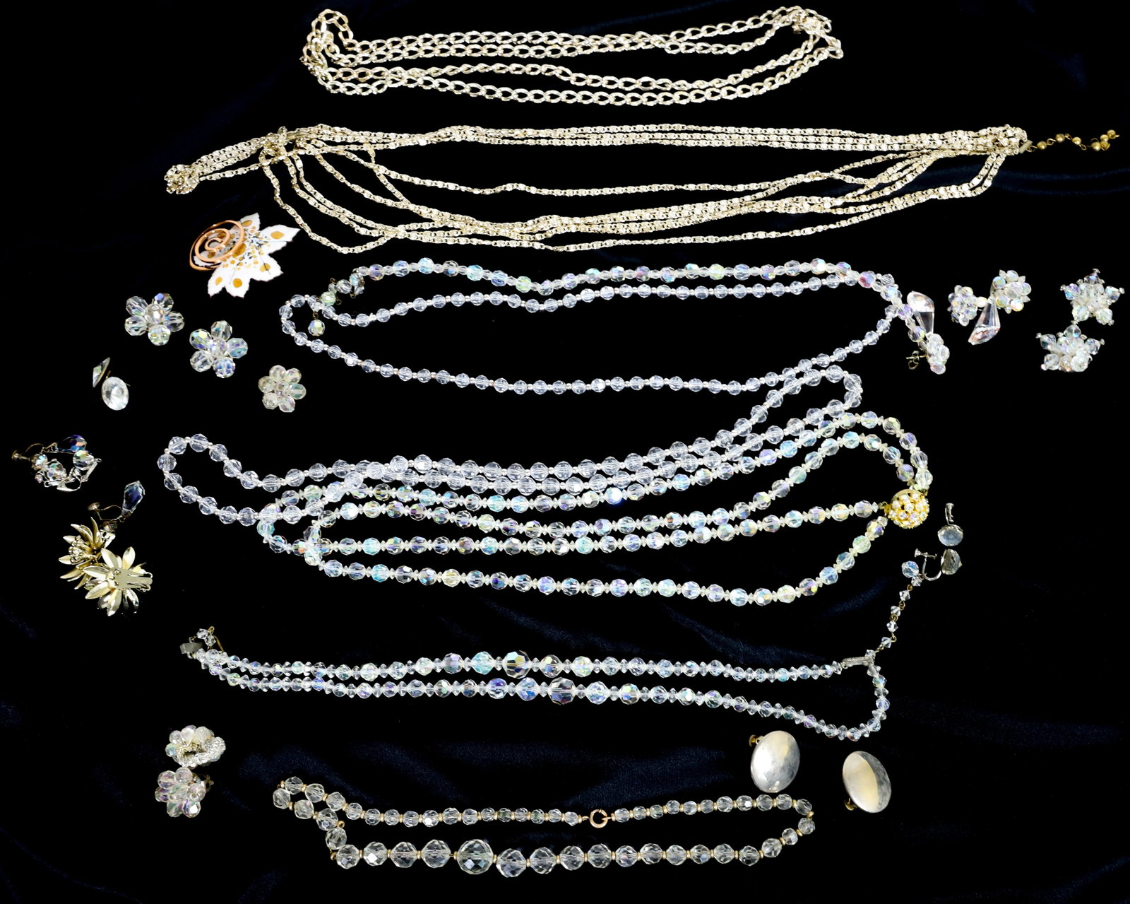 VINTAGE COSTUME JEWELRY: CZECH GLASS BEADS NECKLACES, EARRINGS, GOLD COLOR CHAINS ETC Terms: PLEASE READ CAREFULLY -THIS IS AN ONSITE AND ONLINE ONLY AUCTION. PICK UP WILL BE AT 5115 ANONA RD, STROUDSBURG, PA 18360 AND WILL O