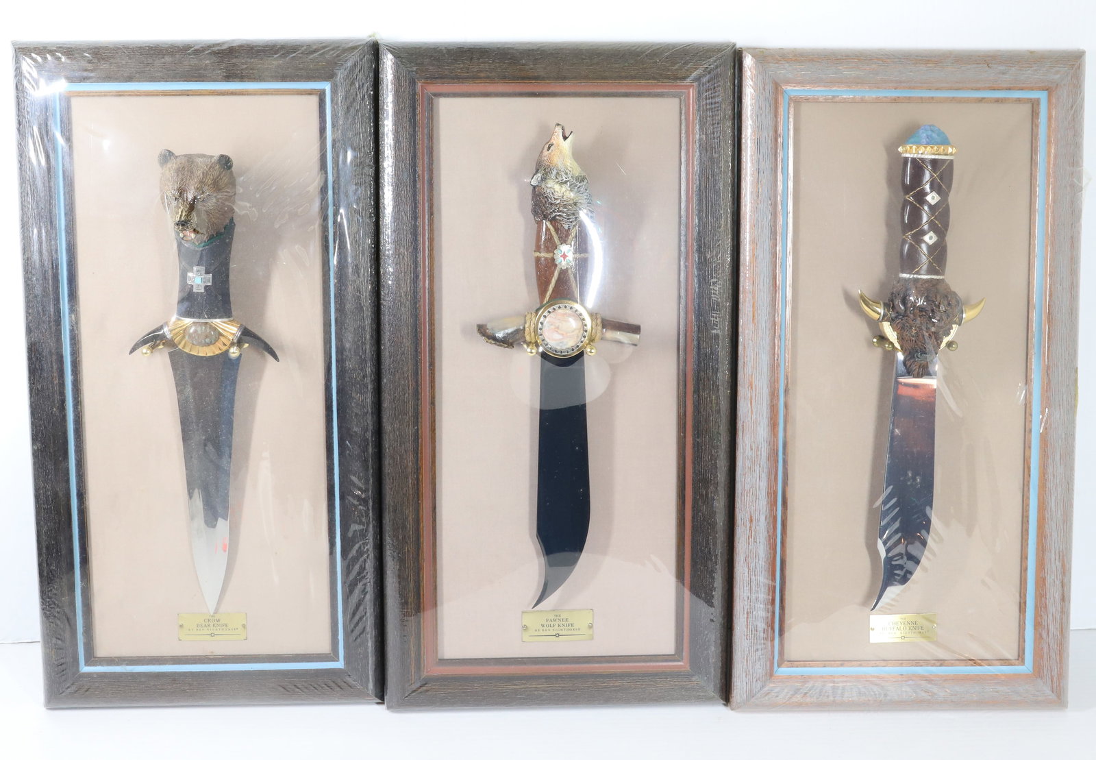 (3) BEN NIGHTHORSE FRAMED KNIVES , FRANKLIN MINT (1 of 8)