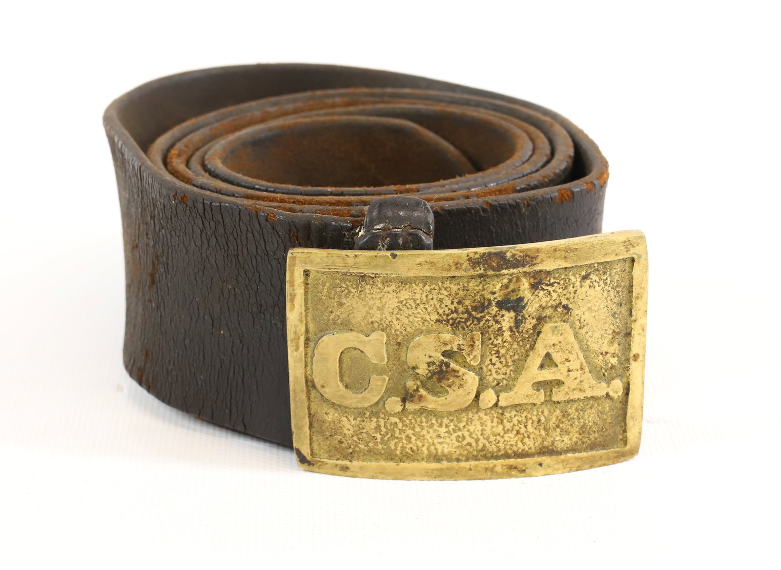 C.S.A. LEATHER BELT AND BUCKLE: CIVIL WAR BELT/BUCKLE Registration: Terms: