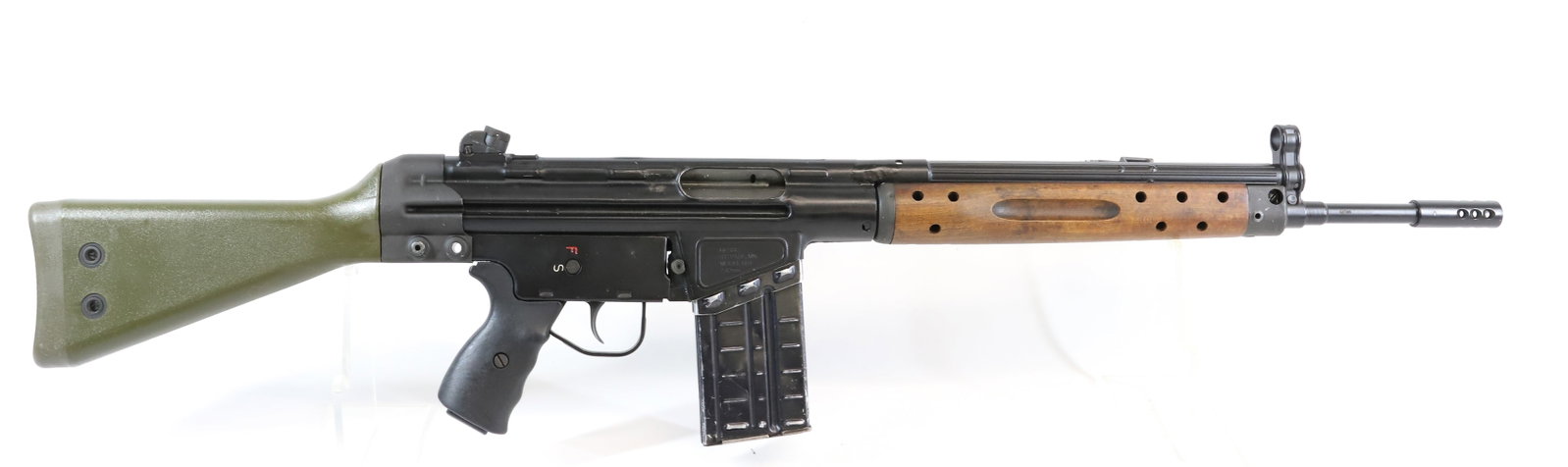 HESSE MODEL H91 SEMI AUTO RIFLE: 7.62 X51, SERIAL# G005458, WITH CLIP, 21" BARREL Registration: Terms: THIS GUN REQUIRES REGISTRATION OR AN FFL TRANSFER TO PURCHASE