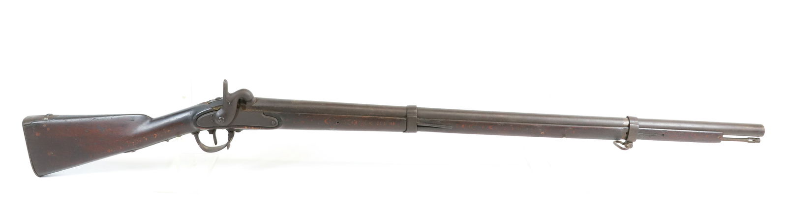 CIVIL WAR ERA PERCUSSION MUSKET: POSSIBLY CONFEDERATE, NO VISIBLE MARKINGS, 70 CAL, 36" BARREL Registration: Terms: ANTIQUE OR BLACK POWDER FIREARM. THERE IS NO REGISTRATION OR FFL TRANSFER REQUIRED