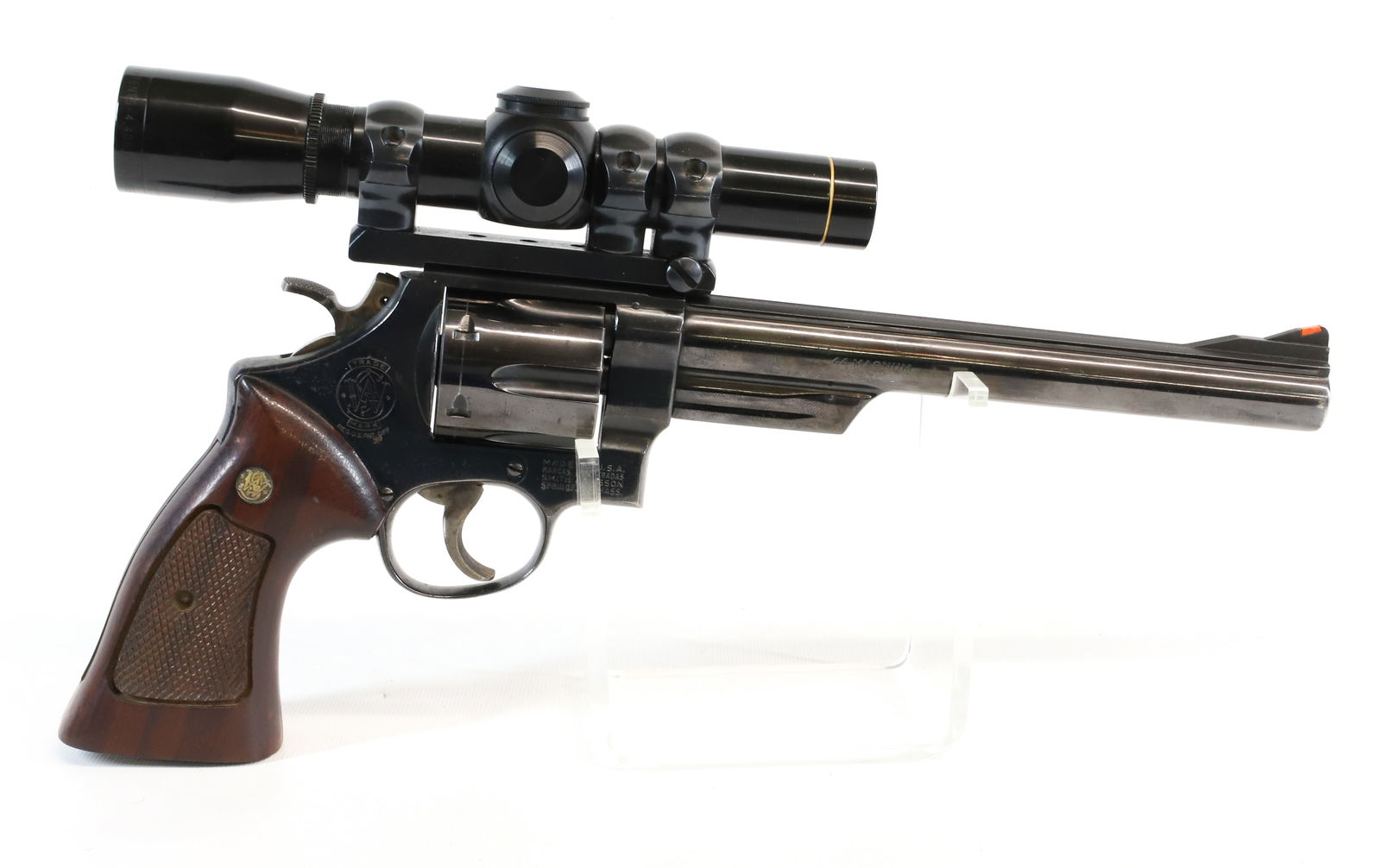 SMITH AND WESSON MODEL 28-2 REVOLVER: 44 MAG, SERIAL# N602260, 8 1/2" BARREL, WITH LEUPOLD SCOPE Registration: Terms: THIS GUN REQUIRES REGISTRATION OR AN FFL TRANSFER TO PURCHASE