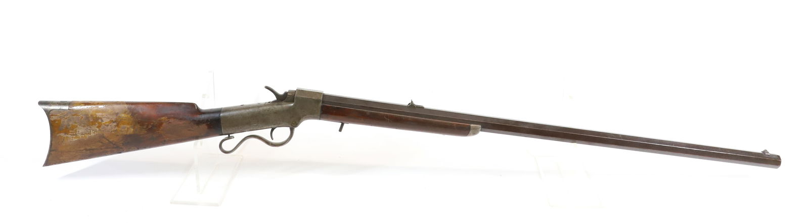 BROWN MFG. DROP BLOCK RIFLE: 35 CALIBER. SERIAL #20737. 30" OCTAGONAL BARREL. Registration: Terms: ANTIQUE OR BLACK POWDER FIREARM. THERE IS NO REGISTRATION OR FFL TRANSFER REQUIRED