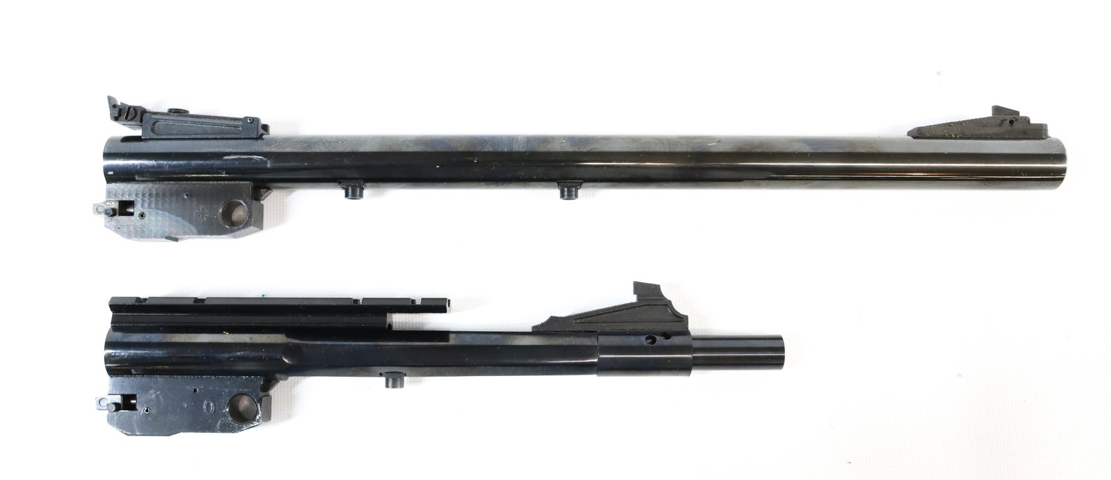 THOMPSON CONTENDER BARRELS: .357 MAG (14") AND 44 LC CAL (8") Registration: Terms: ANTIQUE OR BLACK POWDER FIREARM. THERE IS NO REGISTRATION OR FFL TRANSFER REQUIRED