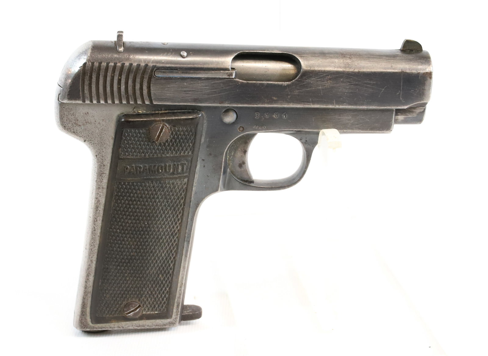 FABRIQUE D' ARMS PARAMOUNT MODEL PISTOL: 32 CAL, SERIAL# 3384, 3" BARREL, WWII ERA Registration: Terms: THIS GUN REQUIRES REGISTRATION OR AN FFL TRANSFER TO PURCHASE