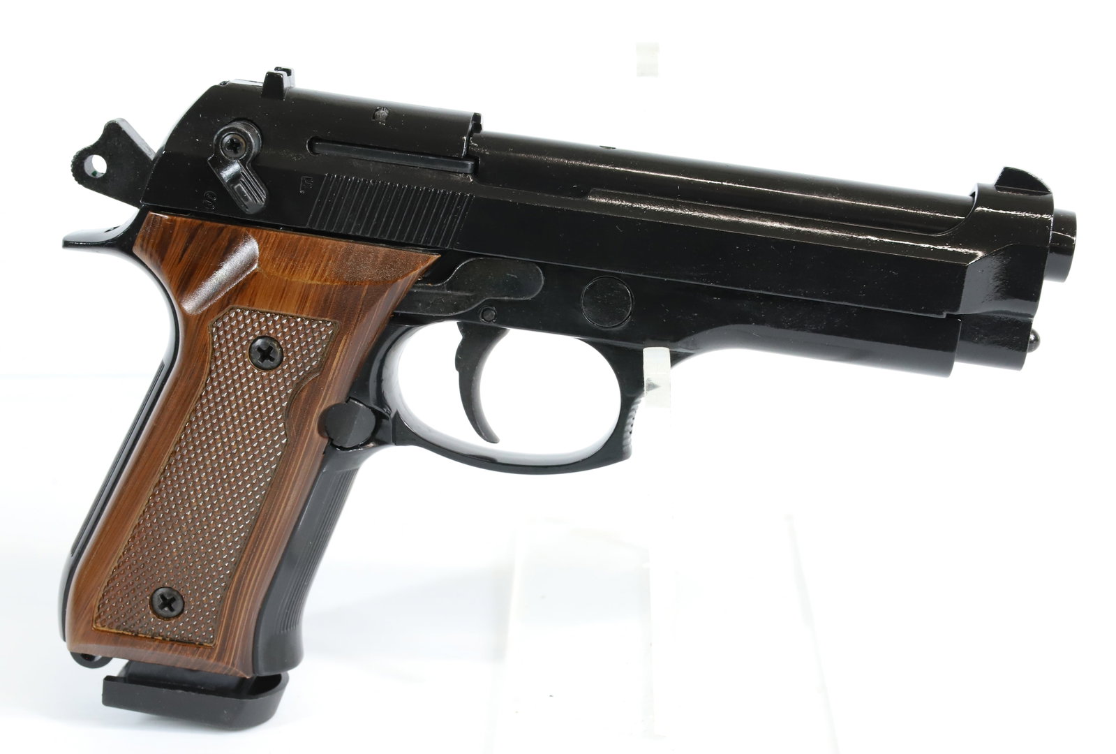 BLOW F92 GAS ALARM BLANK PISTOL: 9MM, SERIAL# 12-082123, BLANK PISTOL WITH CASE AND EXTRA CLIP - THIS IS NOT A REAL GUN- ANTIQUE OR BLACK POWDER FIREARM. THERE IS NO REGISTRATION OR FFL TRANSFER REQUIRED