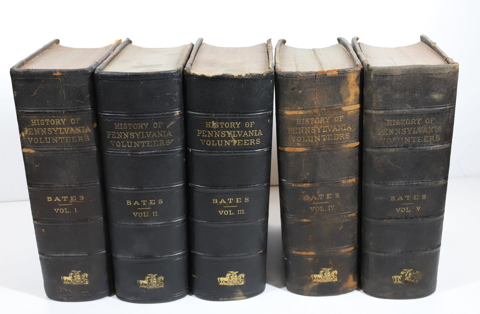 HISTORY OF PENNSYLVANIA VOLUNTEERS: VOLUMES 1-5, BY; SAMUEL P. BATES - HARRISBURG; R. SINGERLY, STATE PRINTER 1871