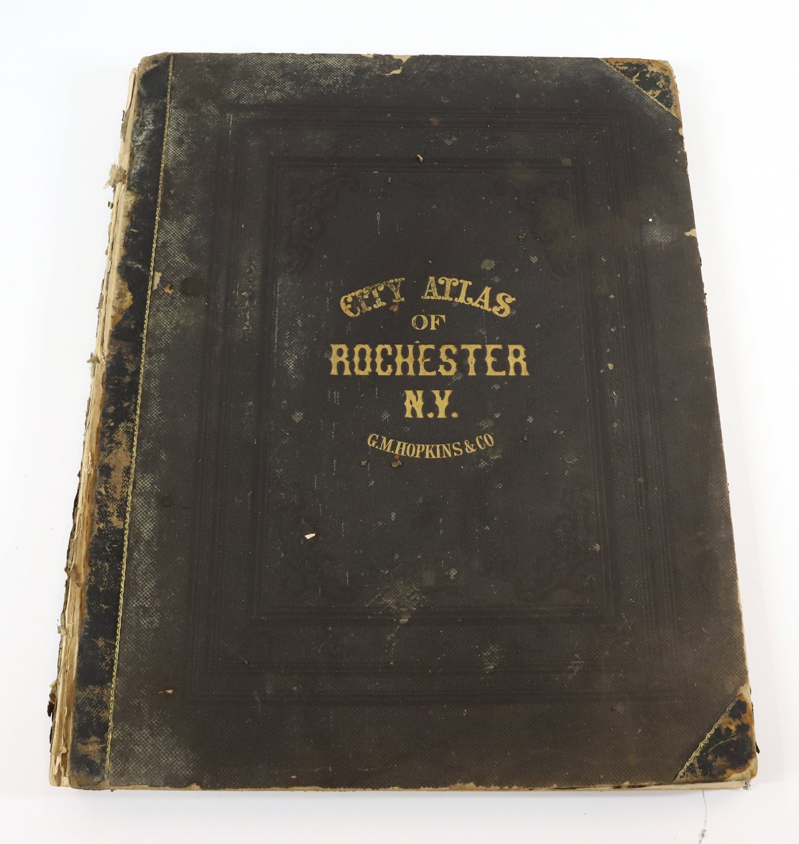 ROCHESTER, NEW YORK CITY ATLAS: 1875, CM HOPKINS, PHILADELPHIA - 18" X 14" Terms: PLEASE READ CAREFULLY -THIS IS AN ONLINE ONLY AUCTION WITH ABSENTEE AND PHONE BIDDING AS WELL. Terms for Purchasing and Shipping of Auction Items. Ple