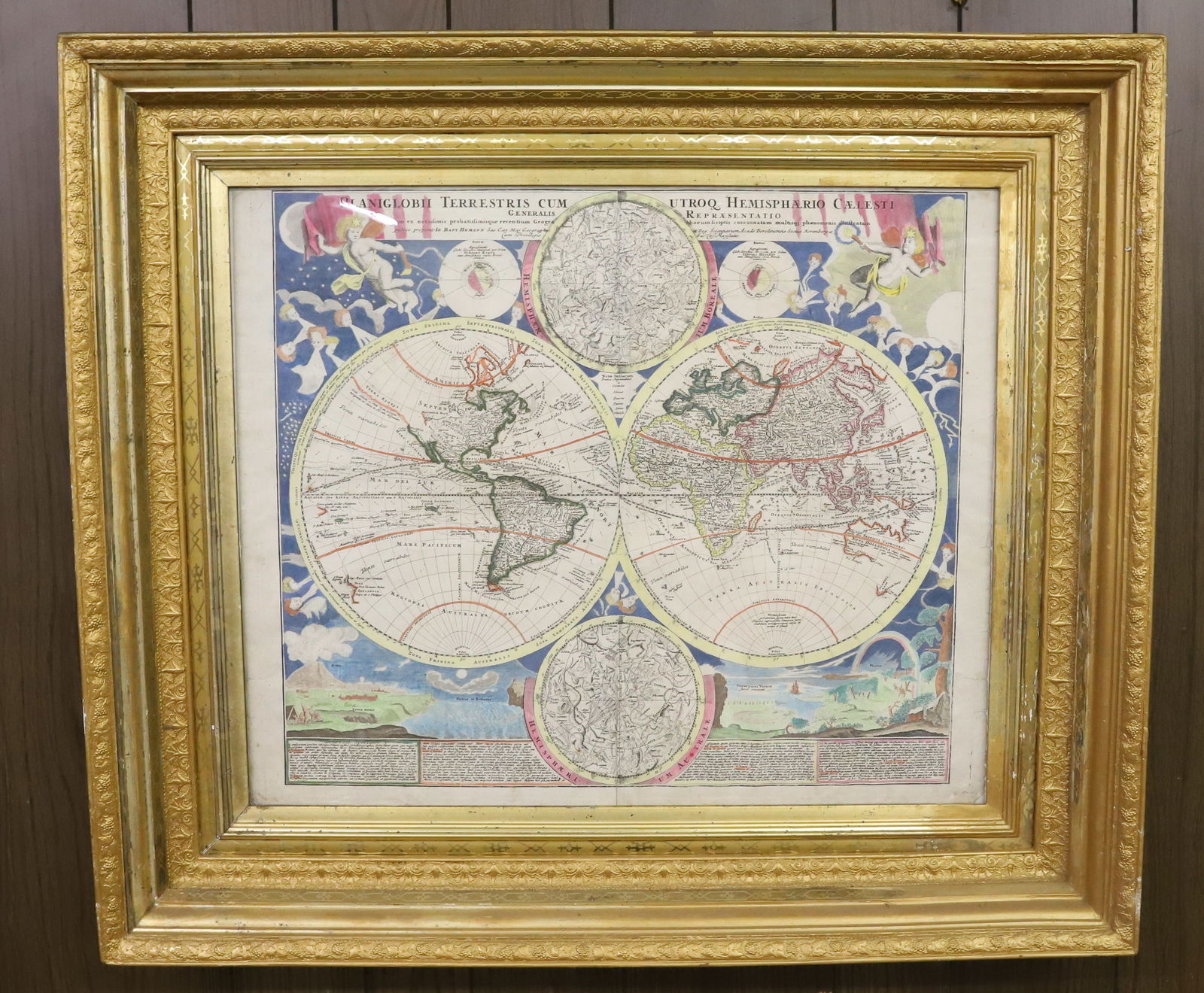 EARLY HAND COLORED WORLD MAP (1 of 12)