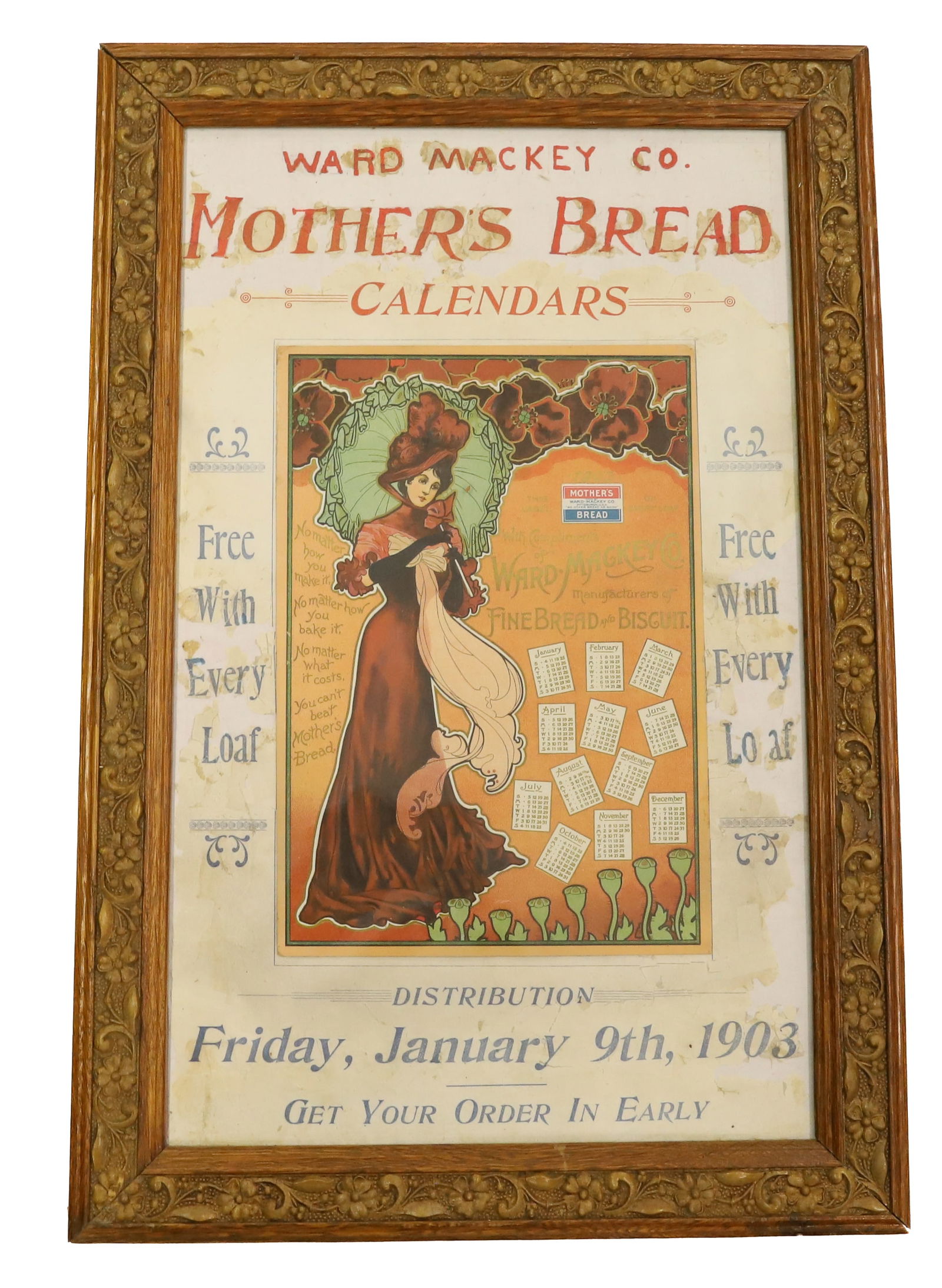 FRAMED ADVERTISING CALENDAR (1 of 5)