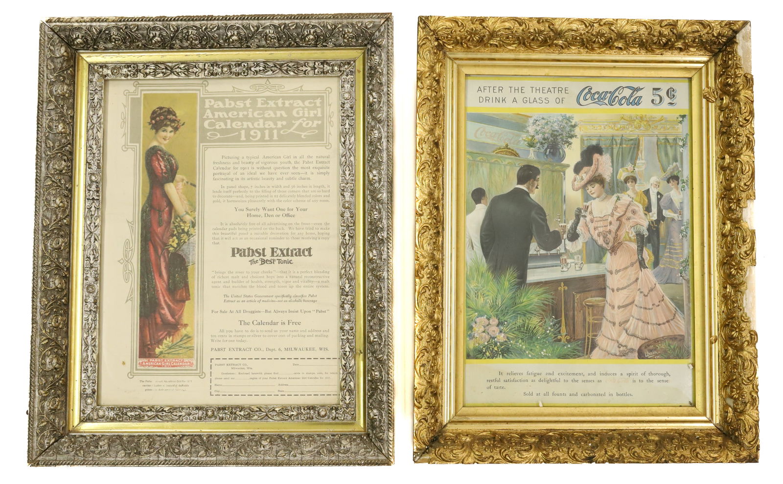 COCA COLA AND PABST FRAMED ADVERTISEMENTS (1 of 4)