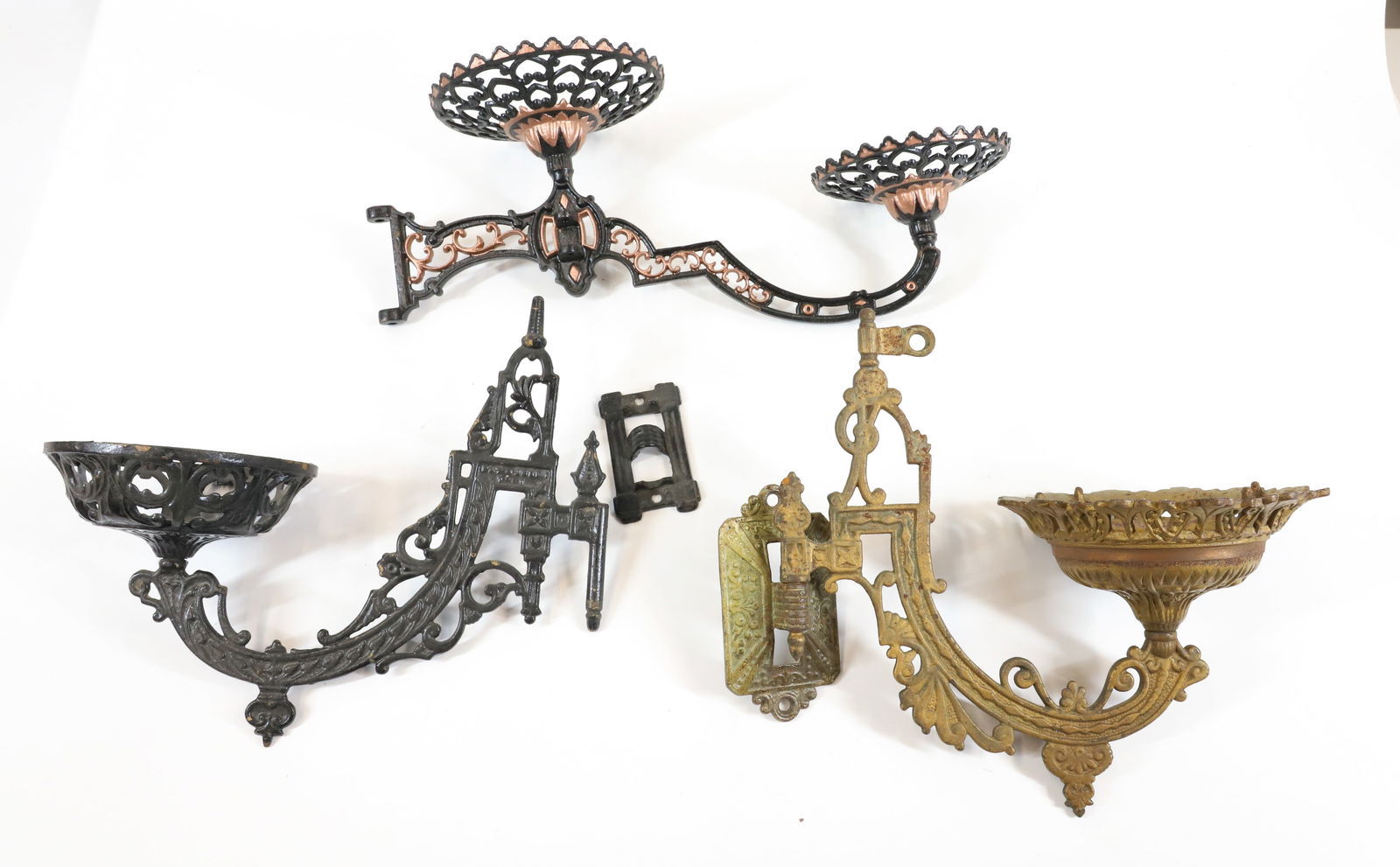 (3) CAST IRON EASTLAKE BRACKET LAMPS (1 of 2)