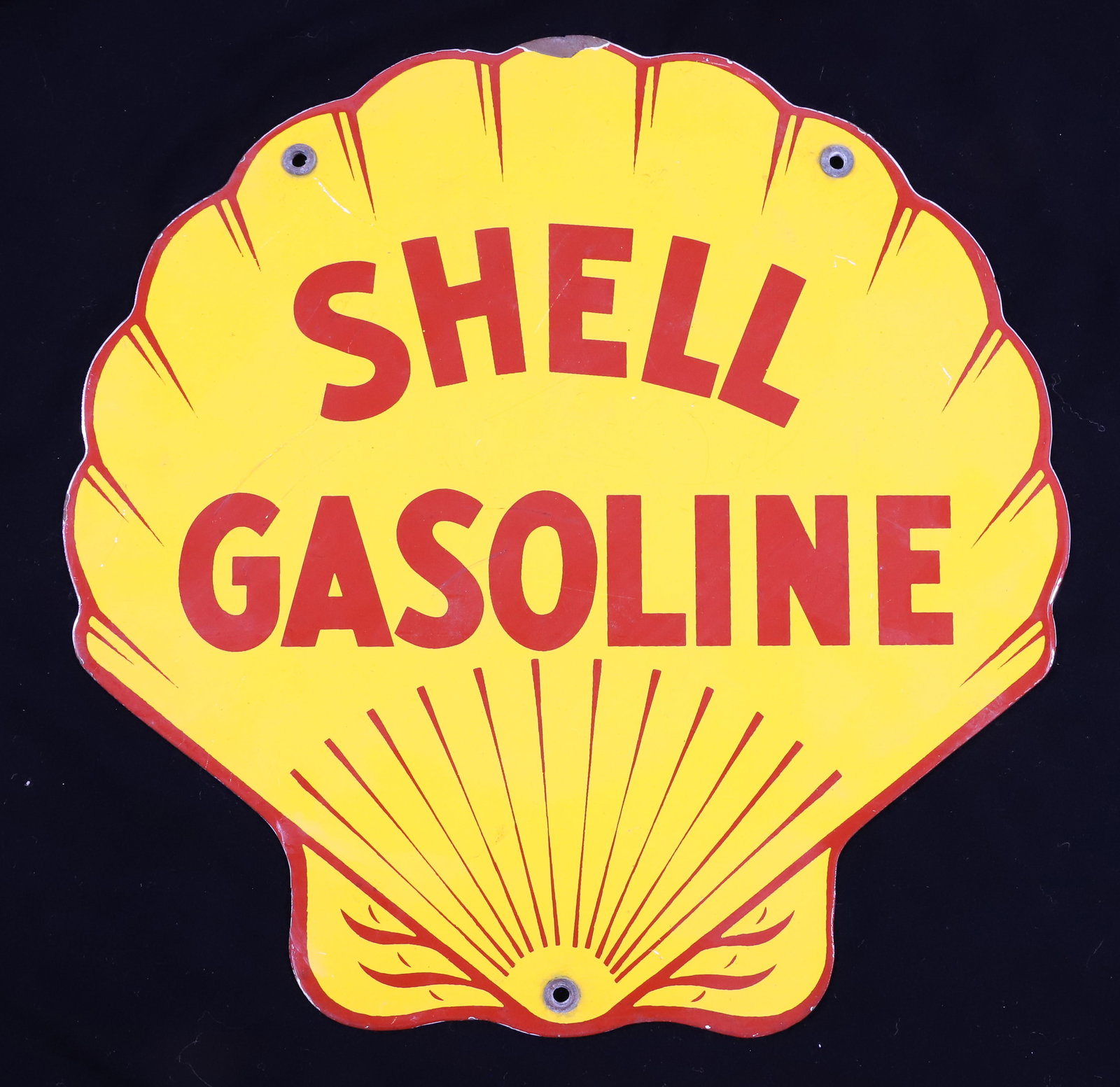 SHELL GASOLINE PORCELAIN SIGN, 12" X 12" (1 of 2)