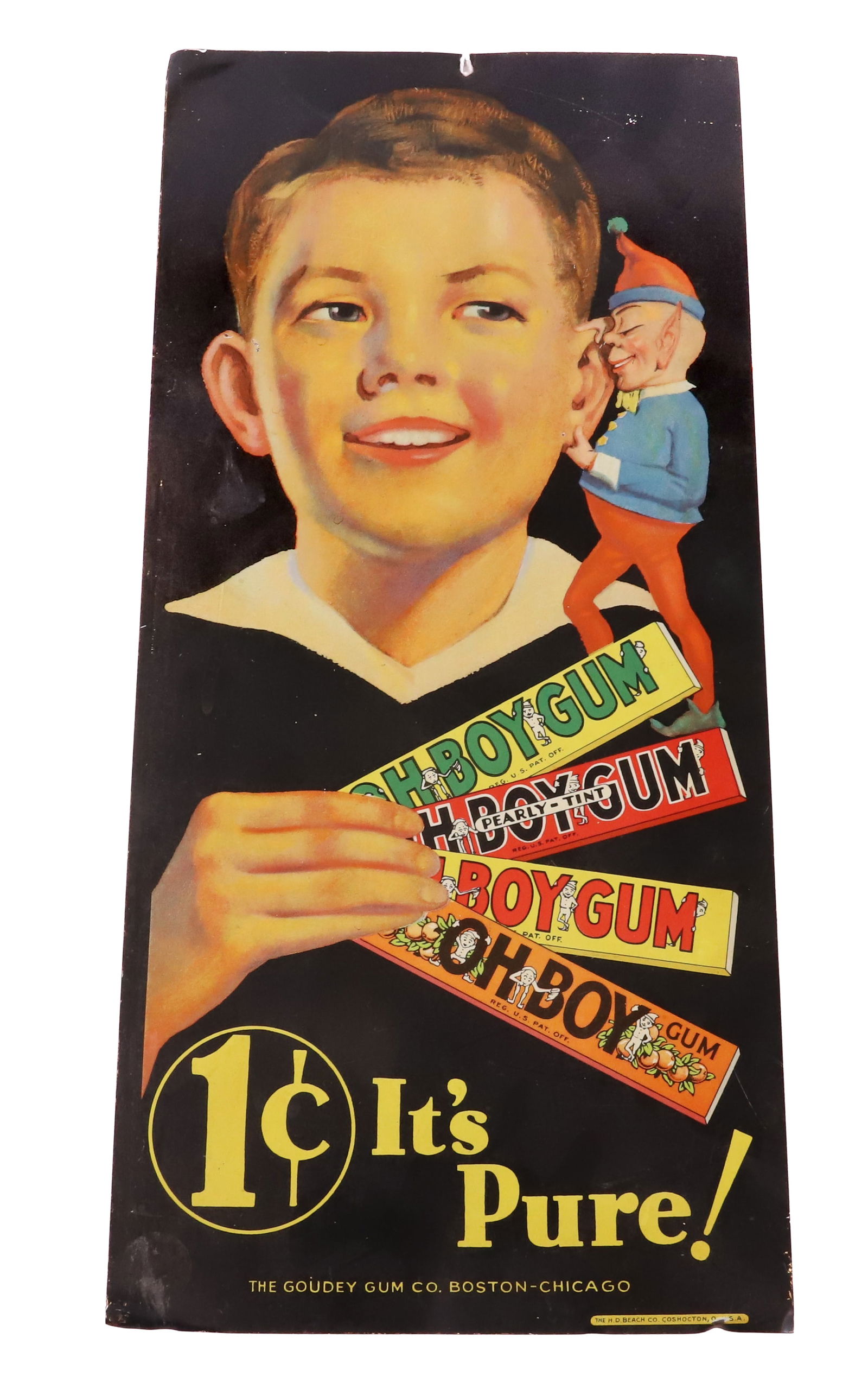 GOUDEY GUM "OH BOY GUM" TIN SIGN (1 of 3)
