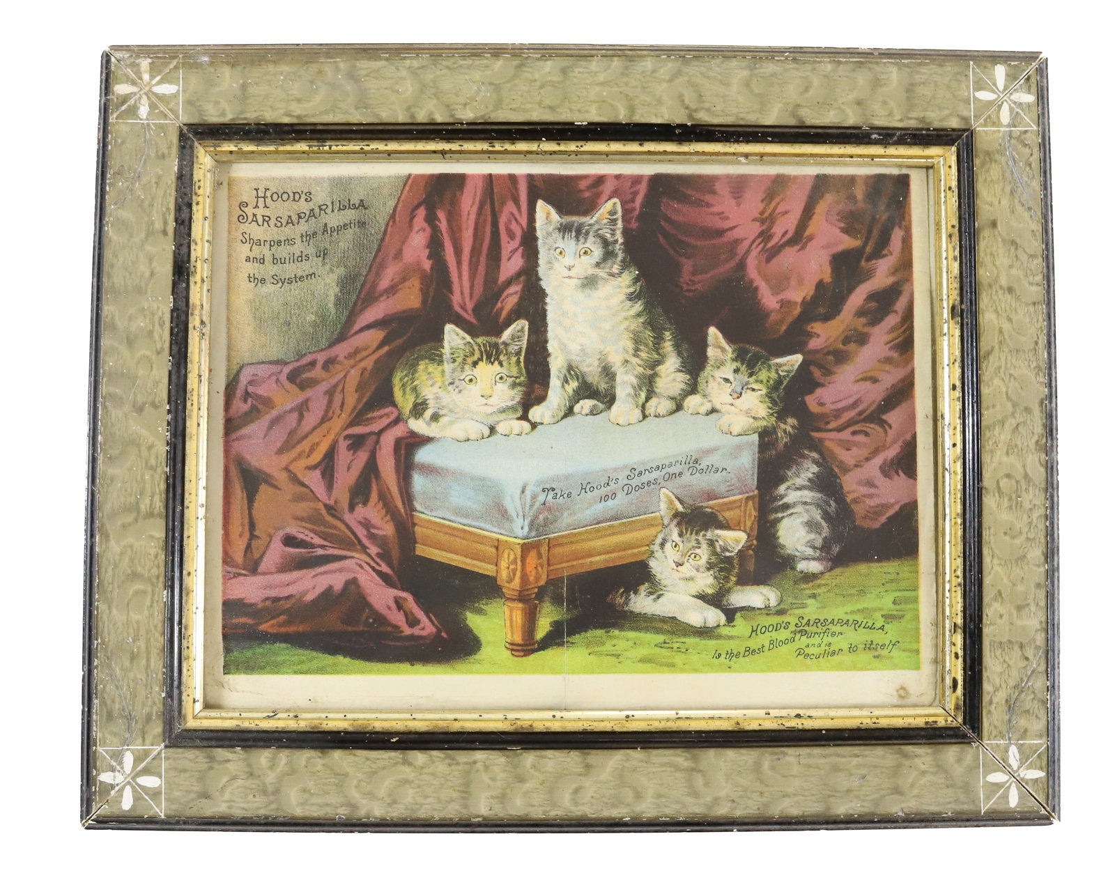 HOOD'S SARSAPARILLA FRAMED ADVERTISEMENT (1 of 3)