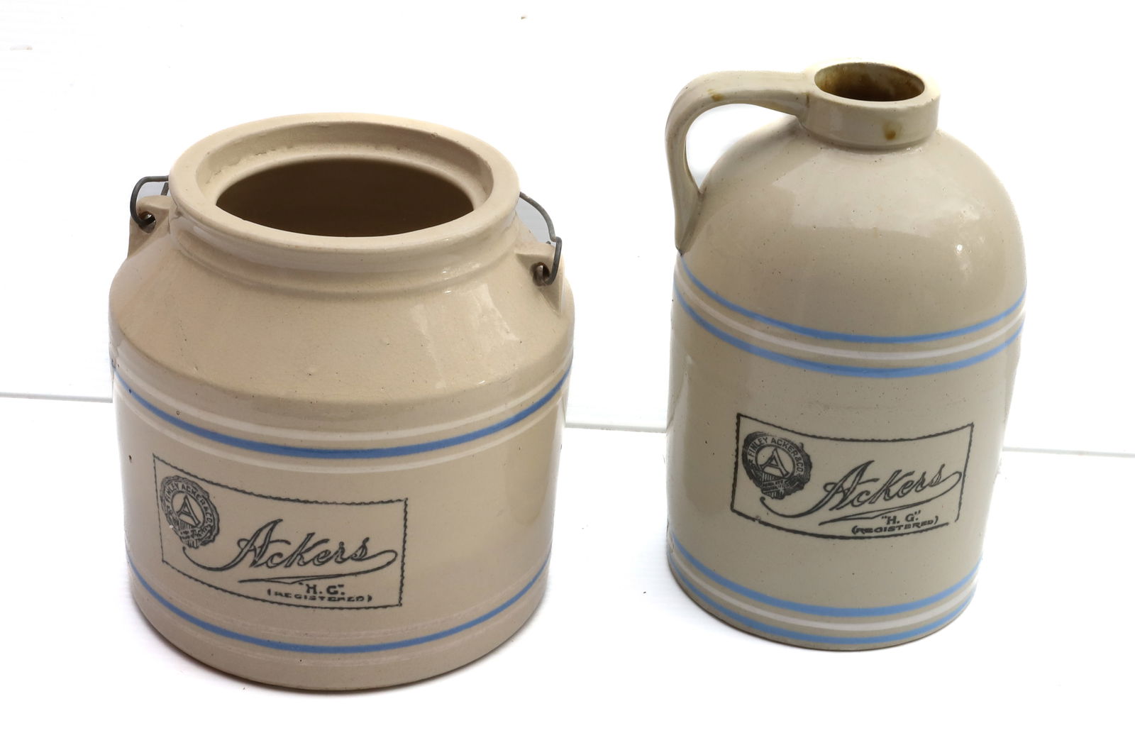 (2) ACKERS STONEWARE CROCKS (1 of 4)