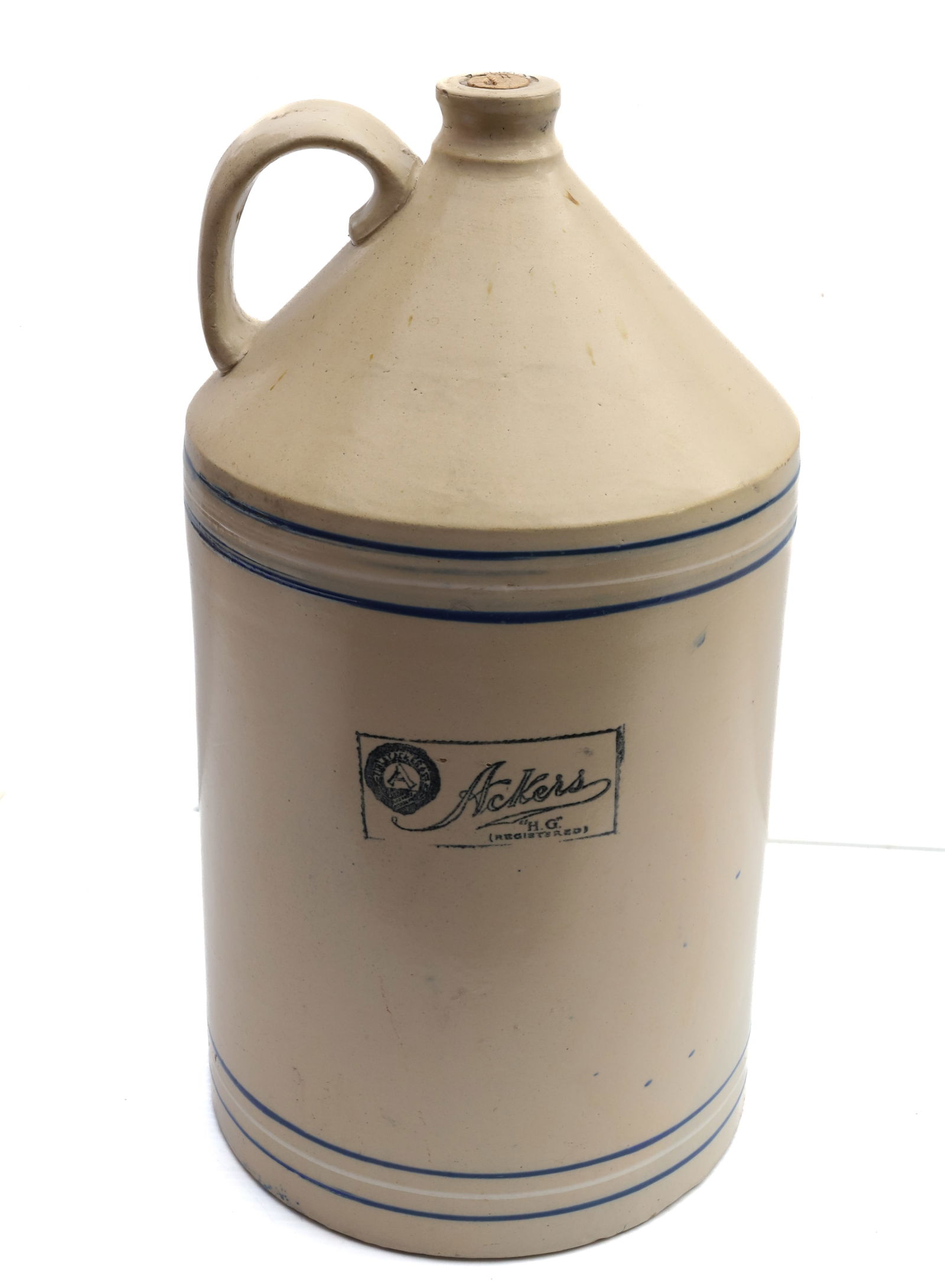 LARGE ACKERS STONEWARE JUG (1 of 3)