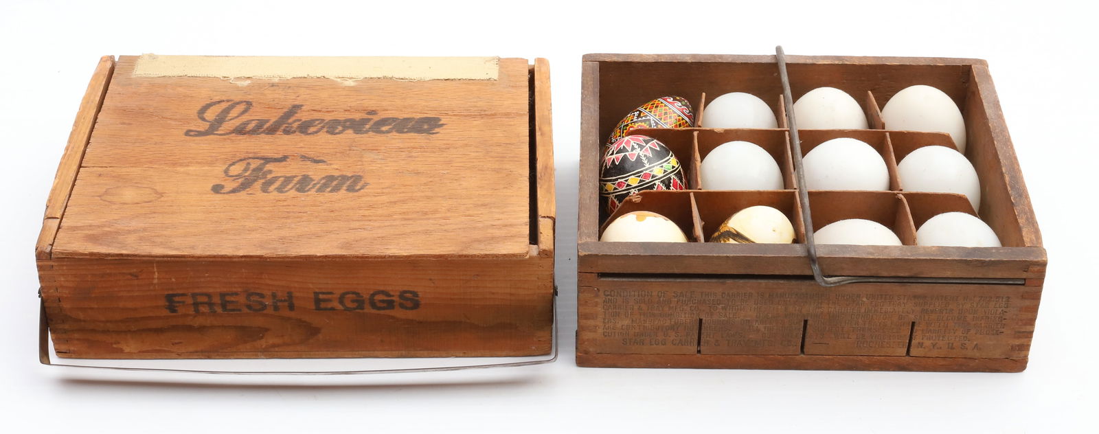 (2) WOODEN EGG CARRIERS (1 of 6)