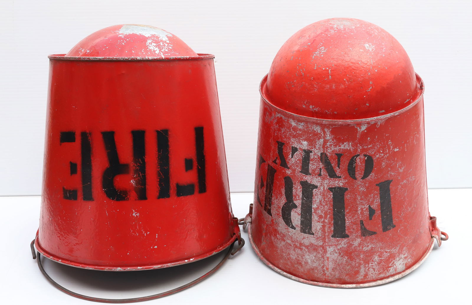 (2) PAINTED FIRE PAILS (1 of 3)