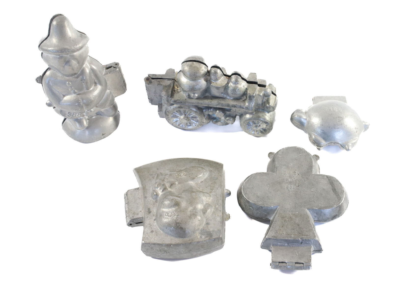 LOT OF PEWTER CHOCOLATE MOLDS (1 of 2)