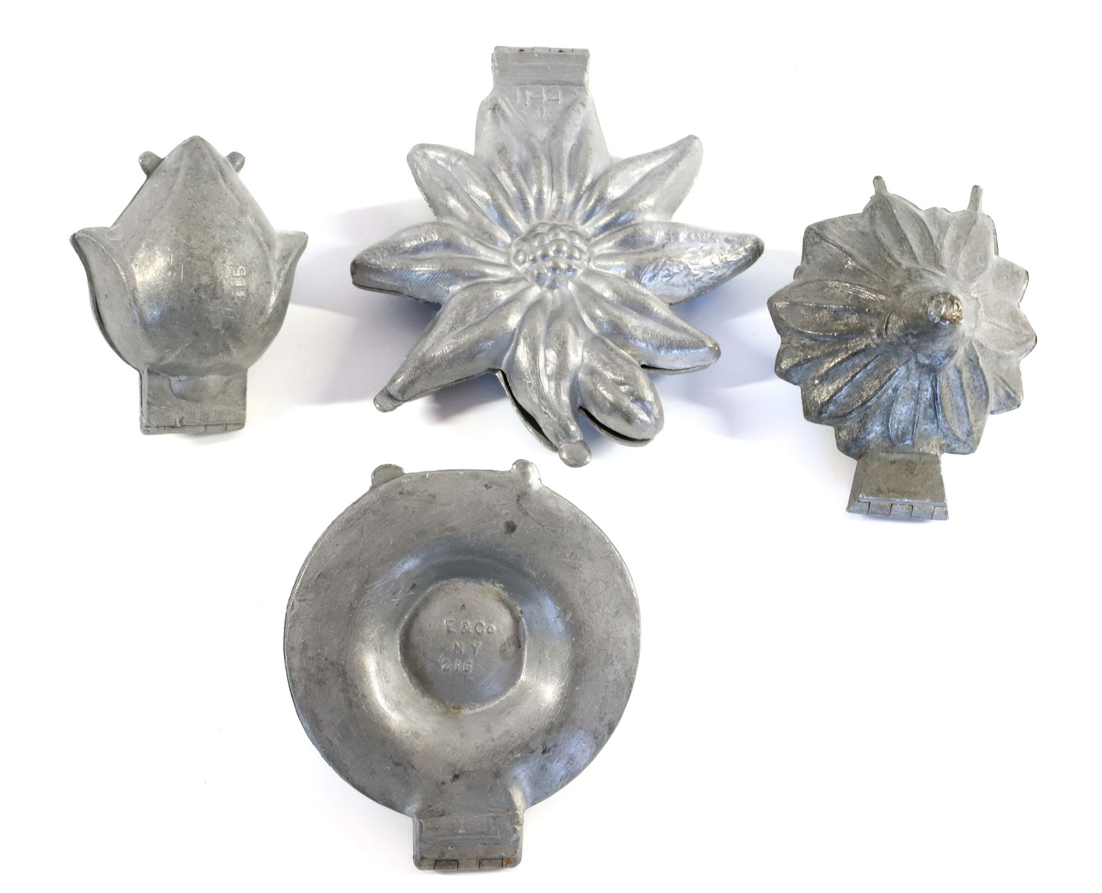 LOT OF PEWTER CHOCOLATE MOLDS (1 of 4)