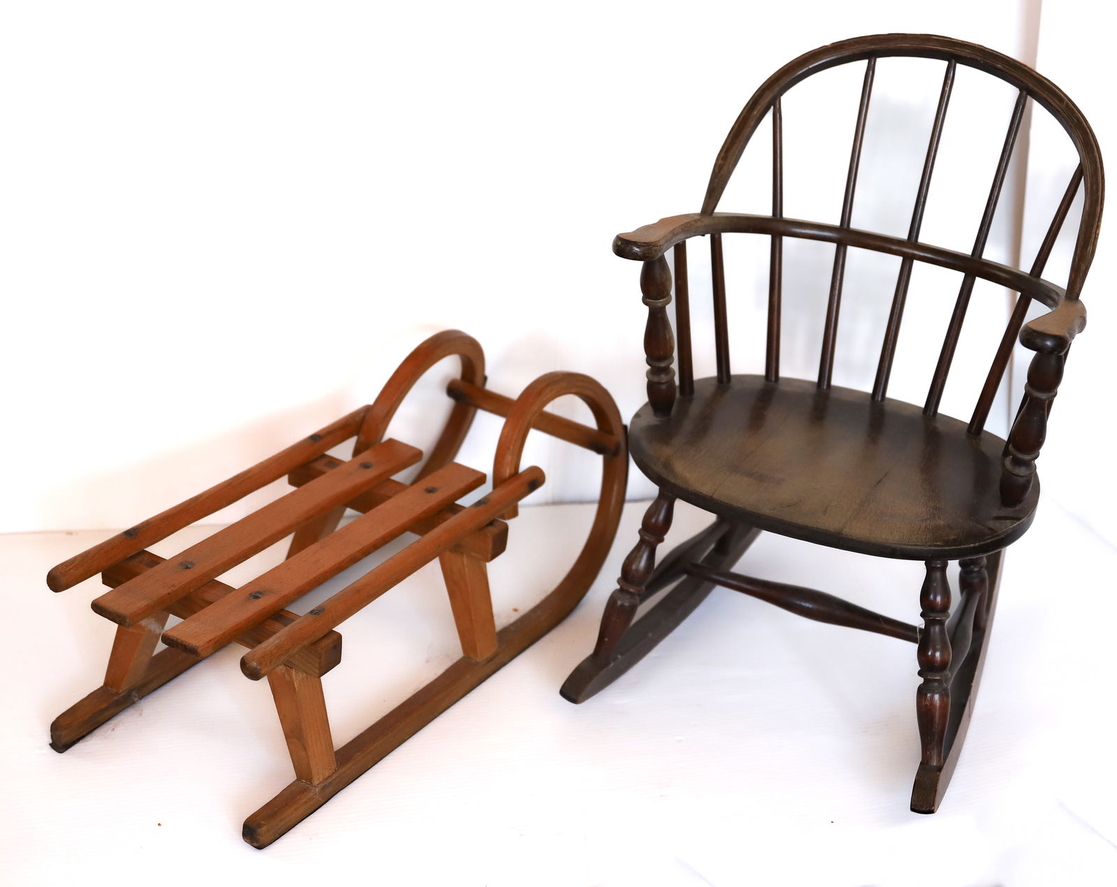 CHILDS ROCKER AND SLED (1 of 2)