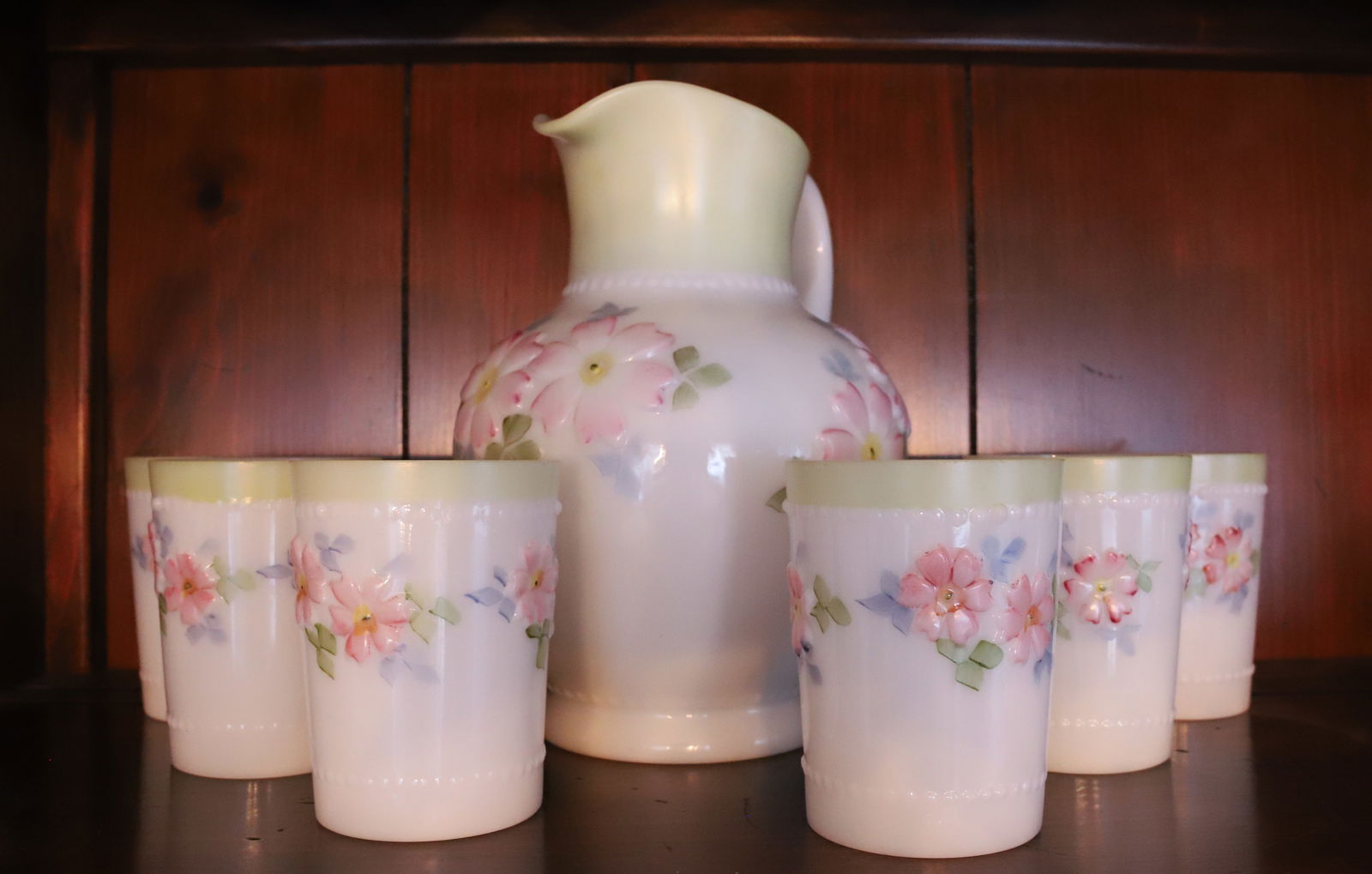 ANTIQUE PITCHER AND TUMBLER SET (1 of 2)