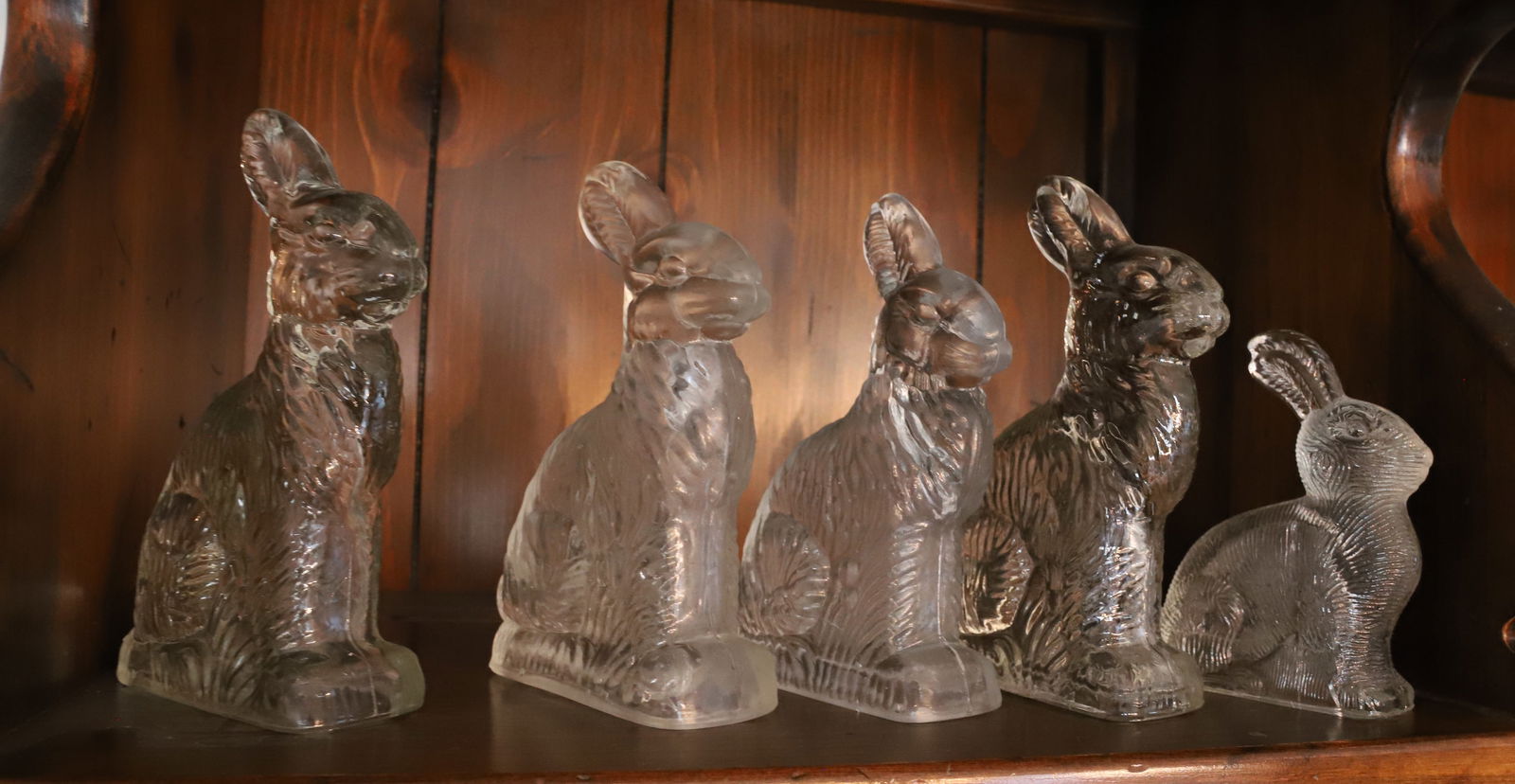 (5) GLASS RABBIT CANDY CONTAINERS (1 of 2)