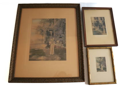 WALLACE NUTTING PRINT LOT: (3) EXTERIOR SCENES - WISTARIA, WELCOME GUEST, AND MINIATURE WISTARIA - LARGEST 9 1/2" X 7 1/2" Terms: PLEASE READ CAREFULLY -THIS IS AN ONLINE ONLY AUCTION. Terms for Purchasing and Shipping of Aucti