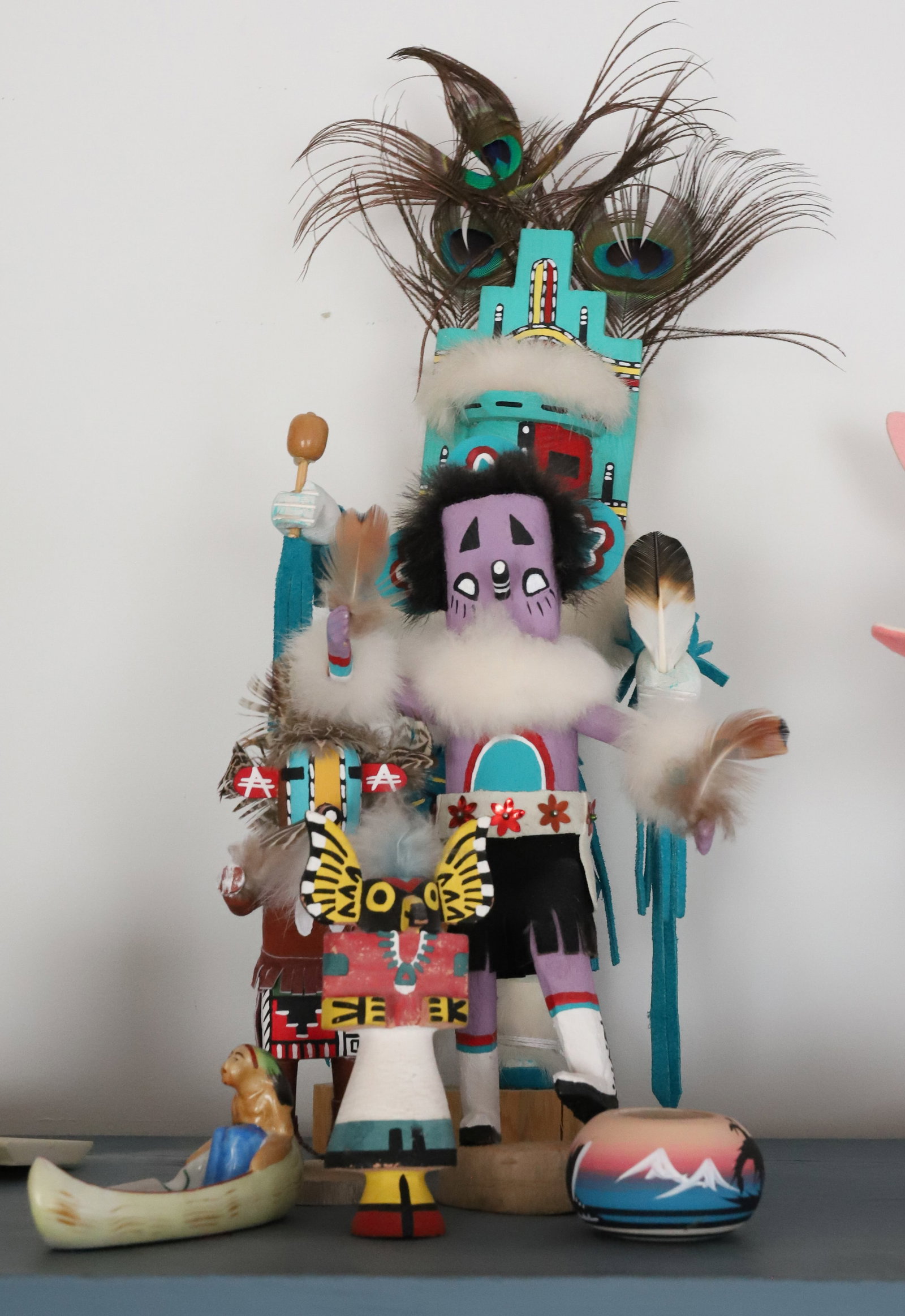 LOT OF KACHINA DOLLS AND MORE: (4) KACHINAS, LARGEST 15" Terms: PLEASE READ CAREFULLY -THIS IS AN ONLINE ONLY AUCTION. Terms for Purchasing and Shipping of Auction Items. Please read carefully before bidding. All payments for purch