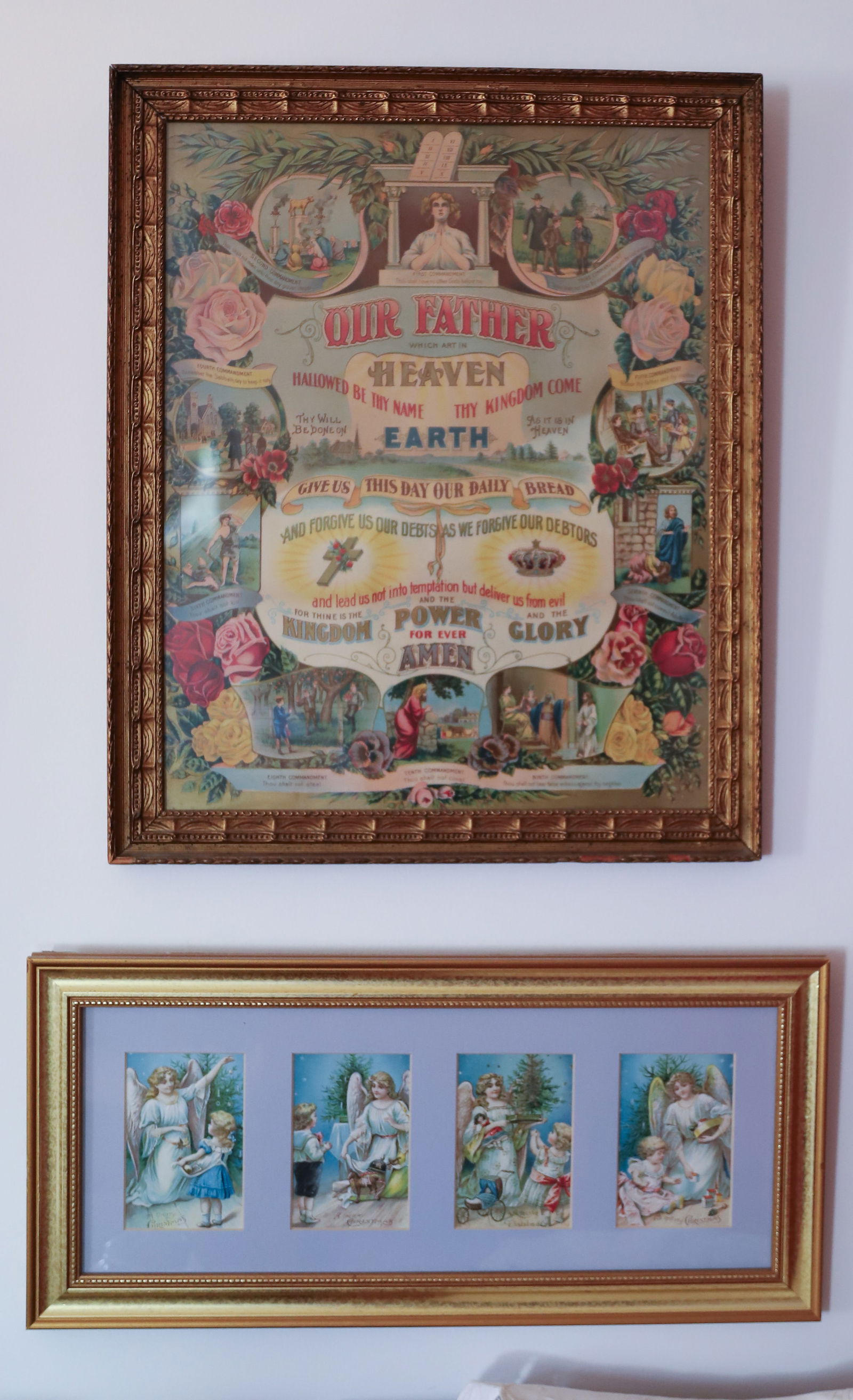 (2) FRAMED POSTCARDS AND RELIGIOUS ITEMS (1 of 3)