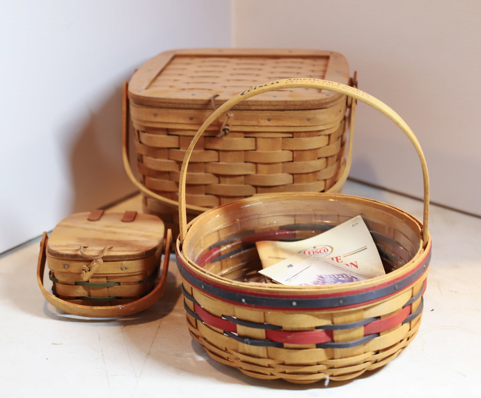 (3) LONGABERGER BASKETS: ONE ADVERTISING CRISCO OIL Terms: PLEASE READ CAREFULLY -THIS IS AN ONLINE ONLY AUCTION. Terms for Purchasing and Shipping of Auction Items. Please read carefully before bidding. All payments for purc