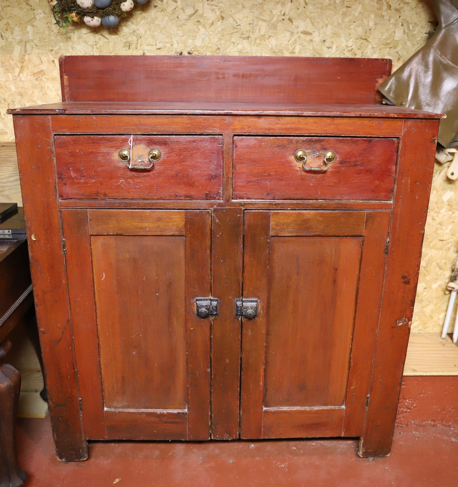 EARLY PAINTED JAM CUPBOARD (1 of 3)