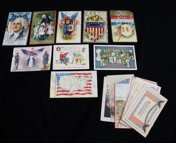 (16) PATRIOTIC POSTCARDS