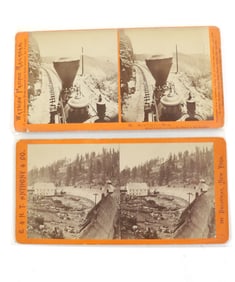 (2) PACIFIC RAILROAD STEREOVIEWS