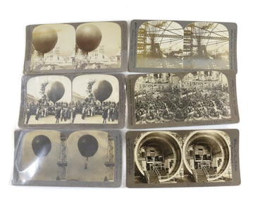 (6) STEREOVIEWS ST.LOUIS BALLOONS