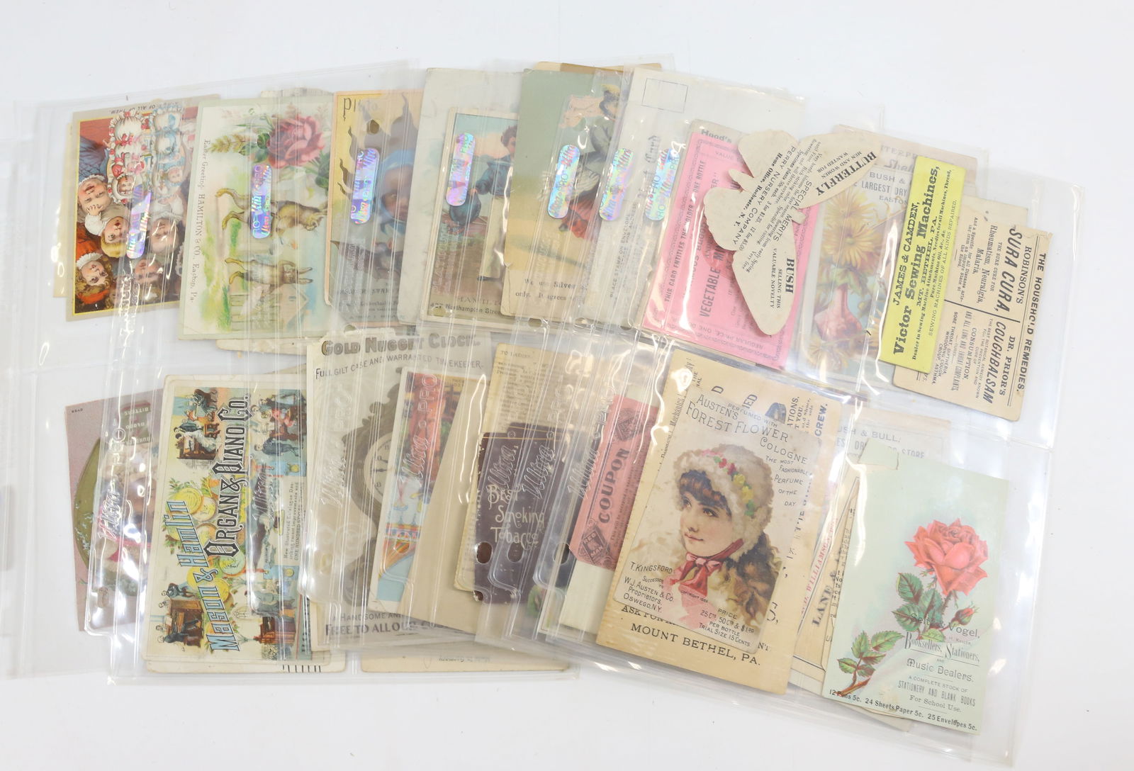 (62) VICTORIAN TRADE CARDS: MANY LOCAL, EASTON, MT BETHEL ALL TYPES FROM ORGANS TO THREAD 3 1/2" X 4" Terms: PLEASE READ CAREFULLY -THIS IS AN ONLINE ONLY AUCTION. AUTO-PAY WILL RUN IMMEDIATELY FOLLOWING THE AUCTION!! Terms for