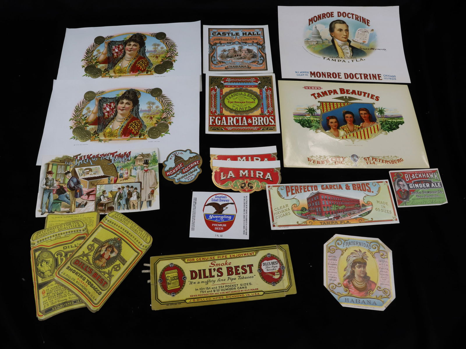 TOBACCO CIGARS: CIGAR BOX LABELS, ONE GINGER ALE Terms: PLEASE READ CAREFULLY -THIS IS AN ONLINE ONLY AUCTION. AUTO-PAY WILL RUN IMMEDIATELY FOLLOWING THE AUCTION!! Terms for Purchasing and Shipping of Auction Items.