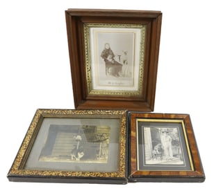 (3) CAT,DOG CABINET CARDS